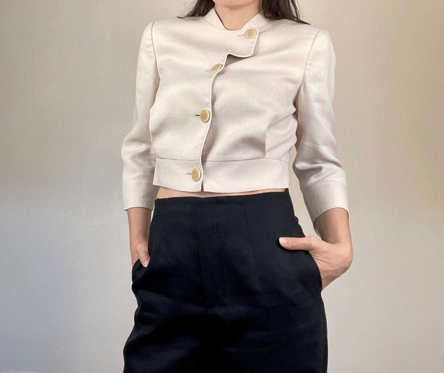 Giorgio Armani linen cropped jacket