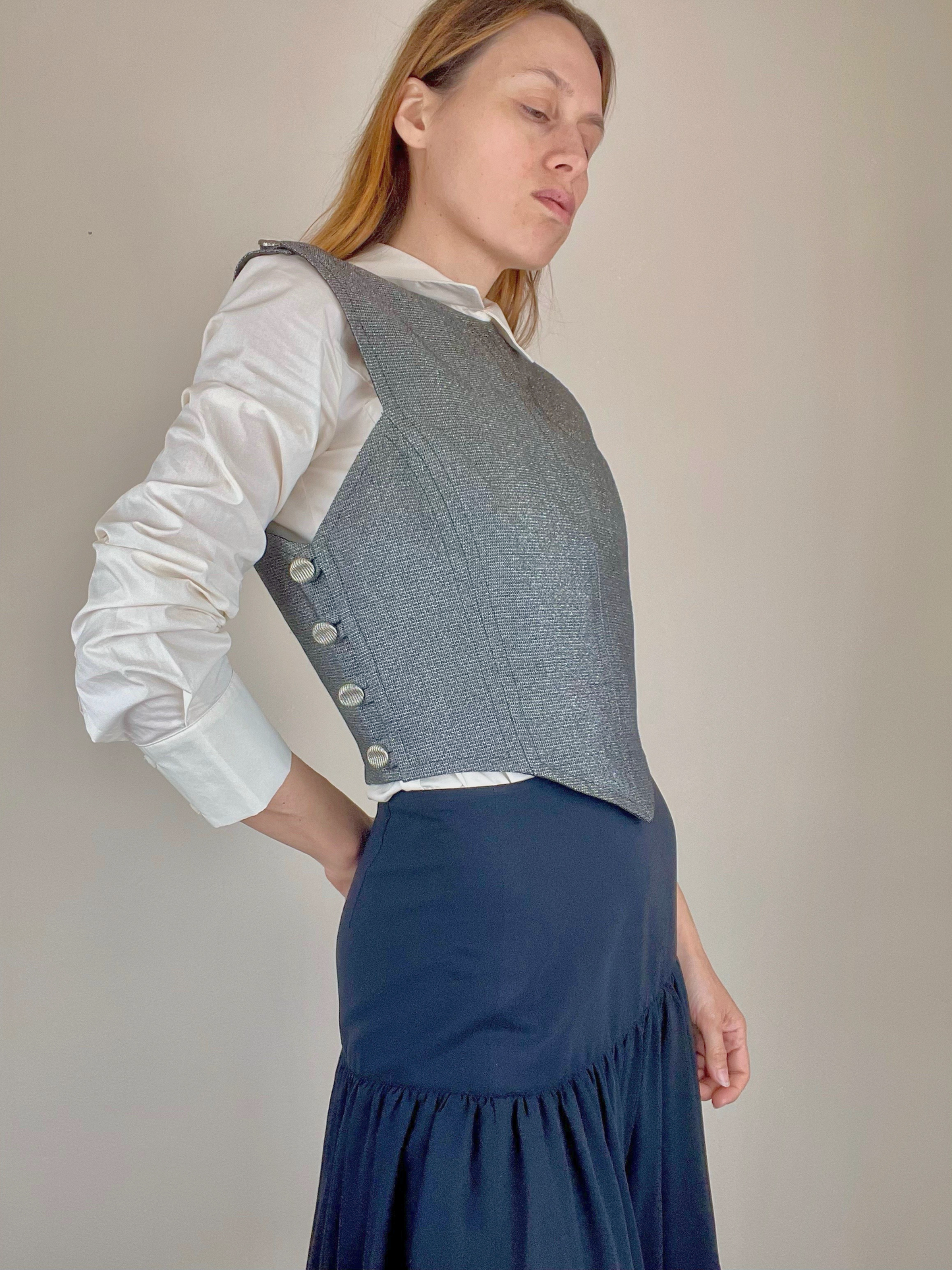Lanvin by Claude Montana FW 1990 lamé sleeveless top