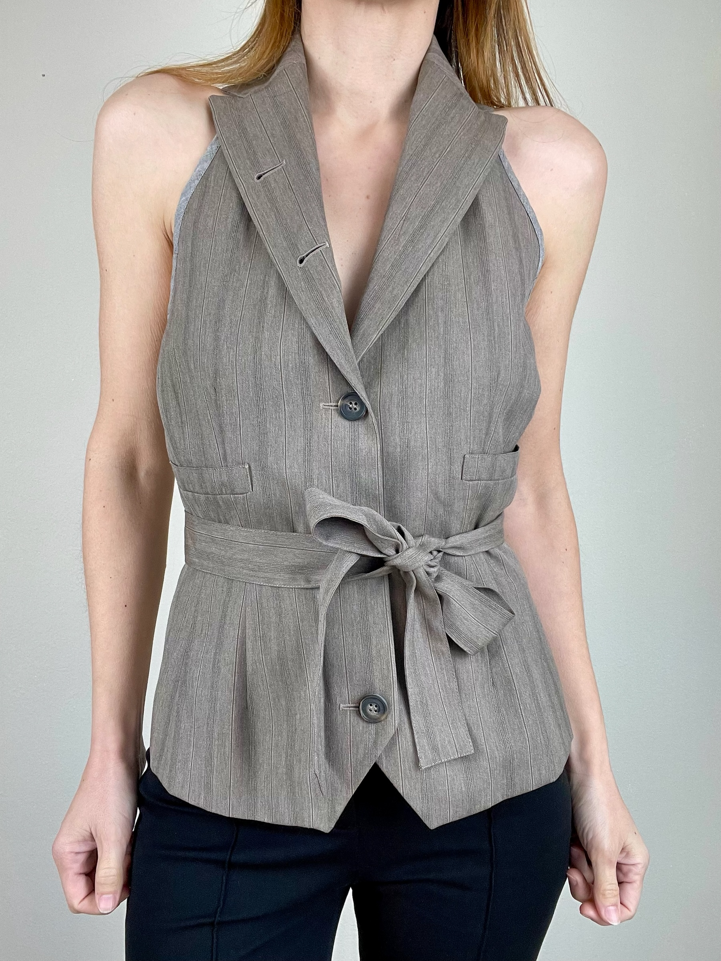 Dries Van Noten open back wrap vest top