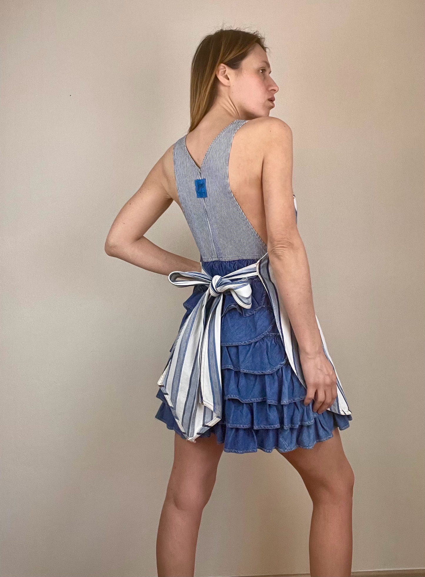 Christian Lacroix apron overall mini dress