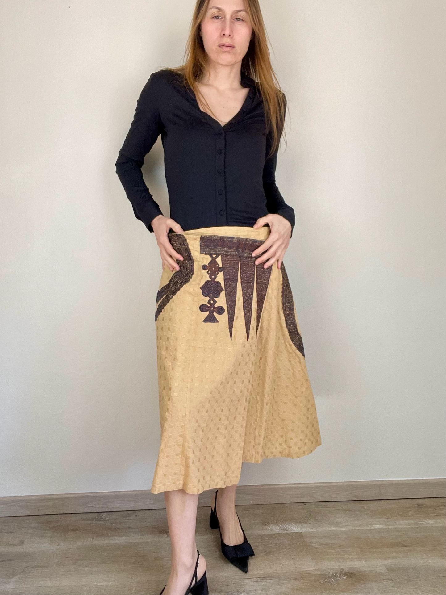 Dries Van Noten Spring Summer 2003 wrap asymmetrical skirt