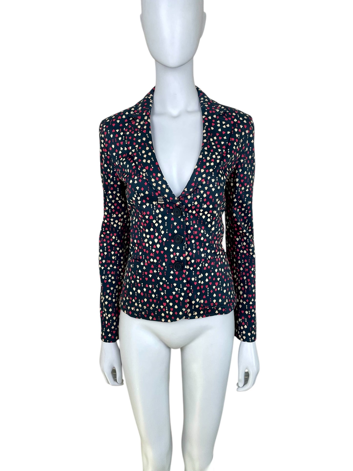 Moschino Jeans deadstock playing cards blazer jacket