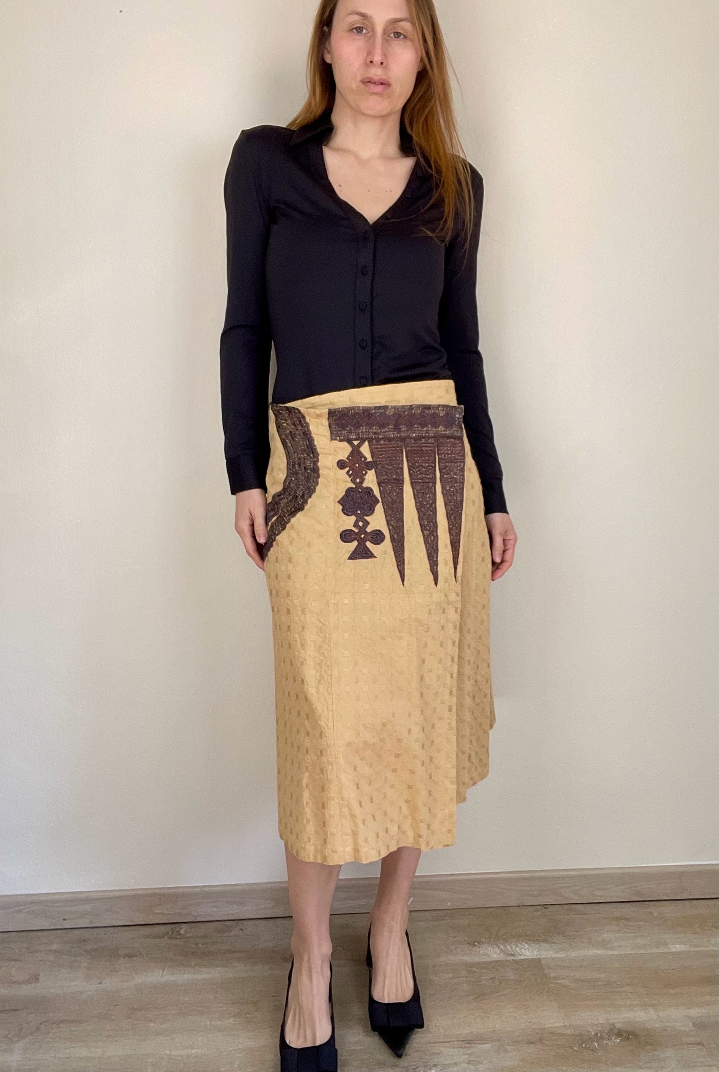 Dries Van Noten Spring Summer 2003 wrap asymmetrical skirt