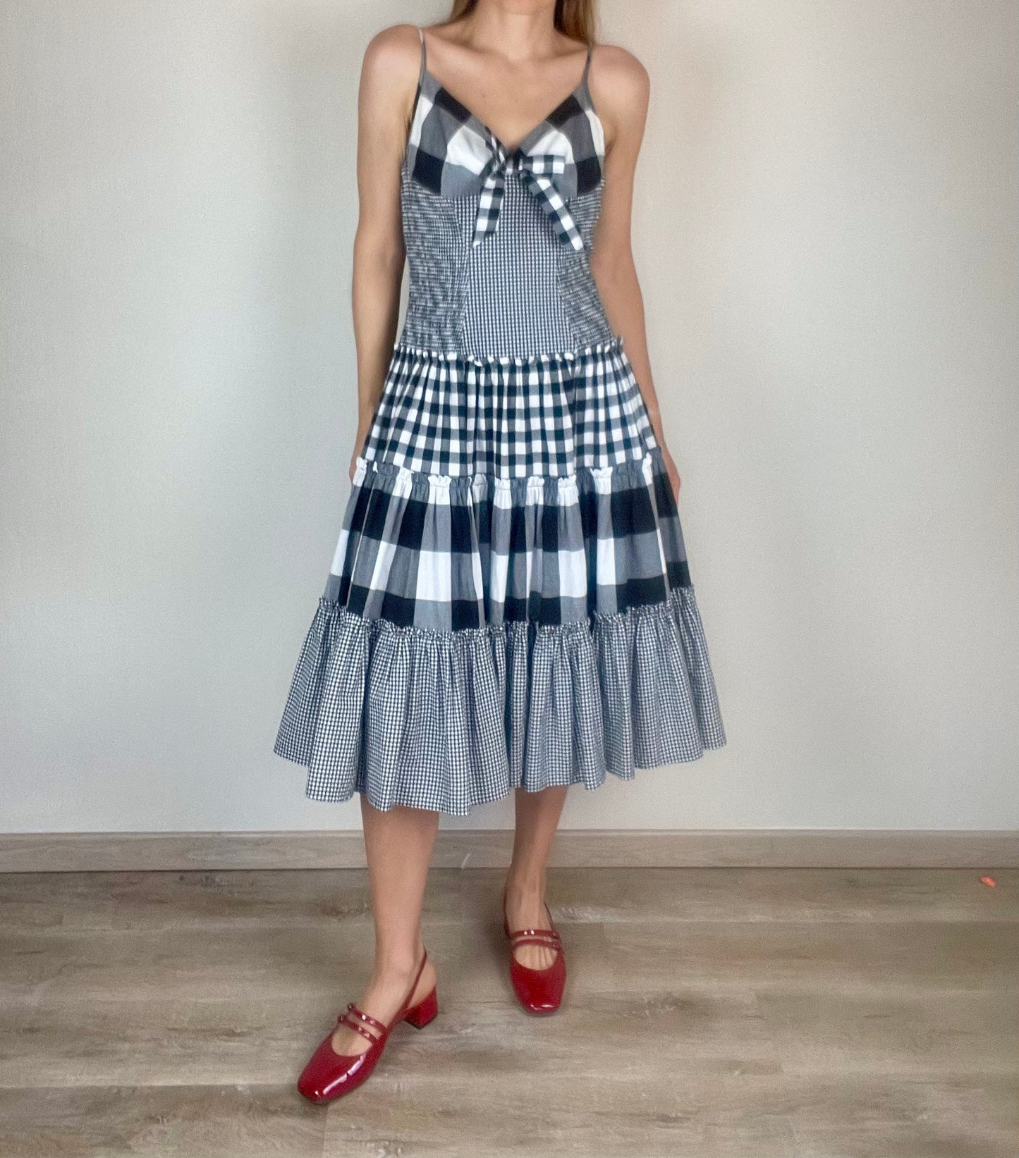 Moschino black and white gingham dress
