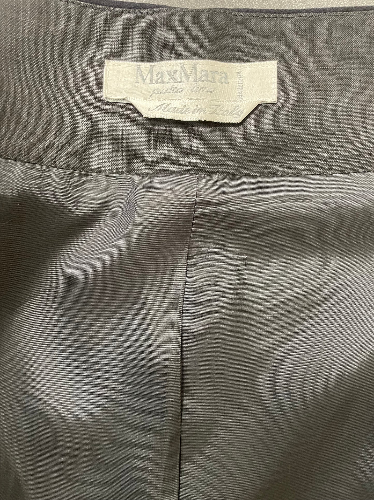 Max Mara black linen and silk long top