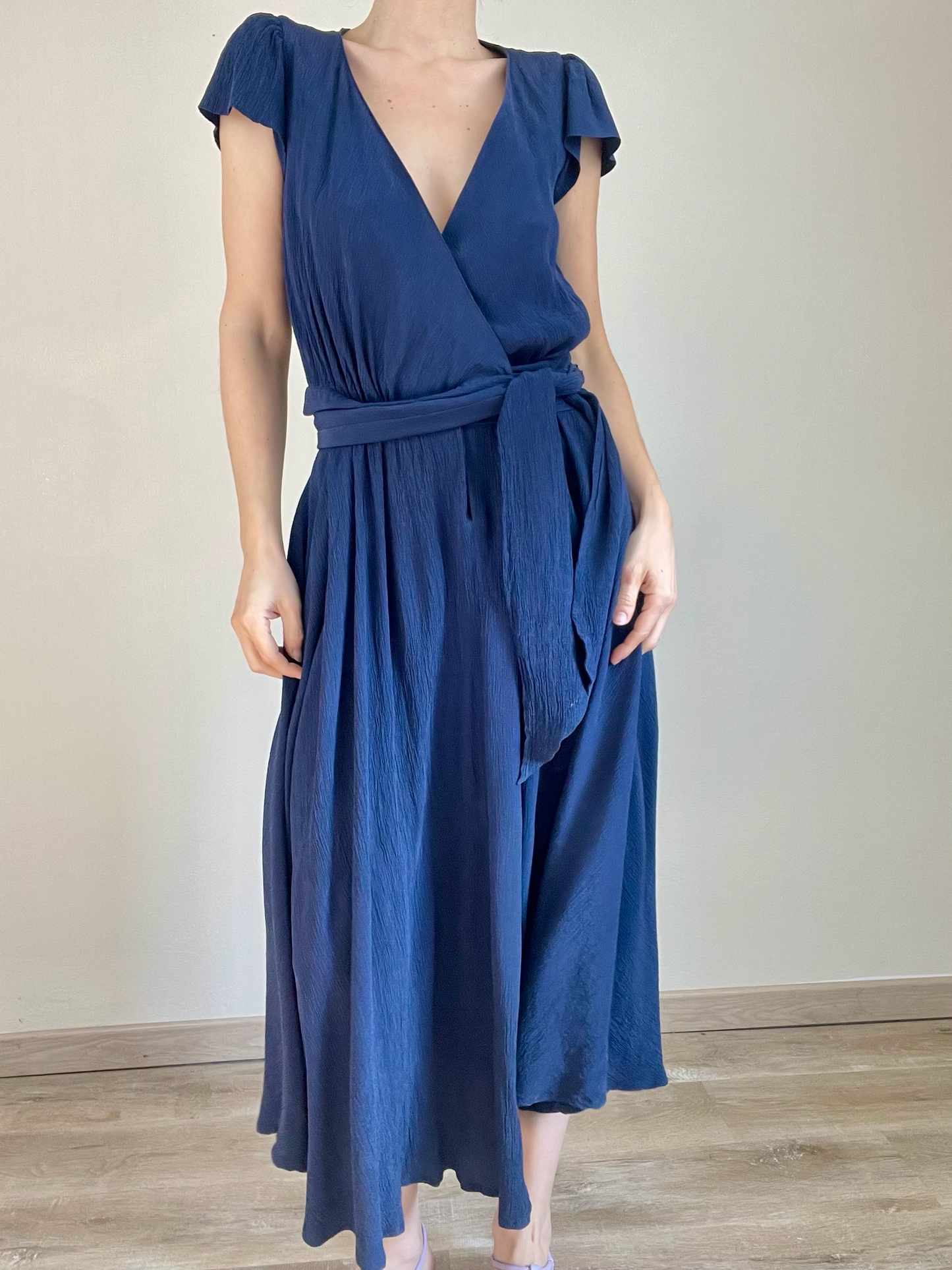 Moschino Spring Summer 1987 blue silk dress