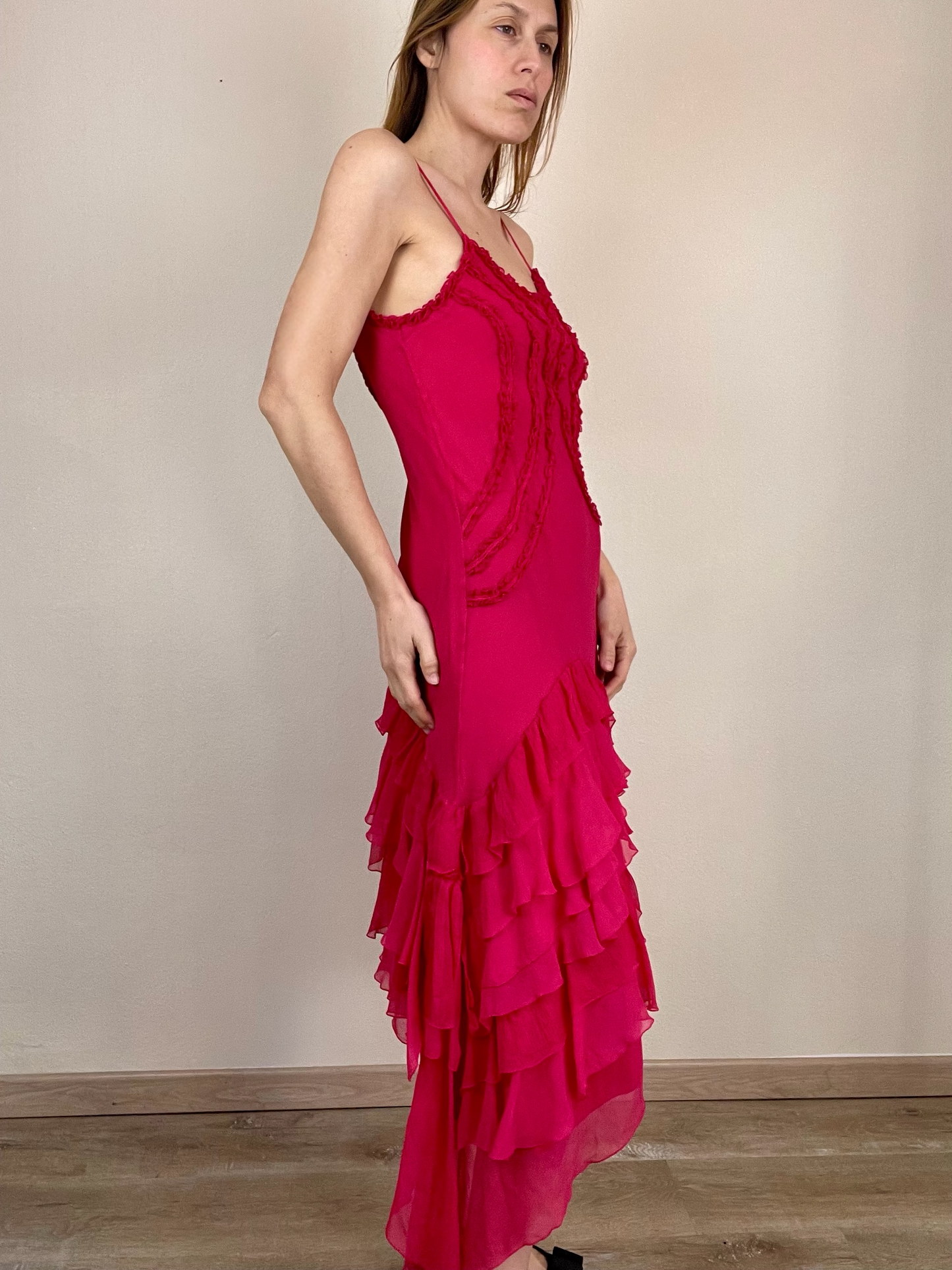 Gianfranco Ferré hot pink silk dress
