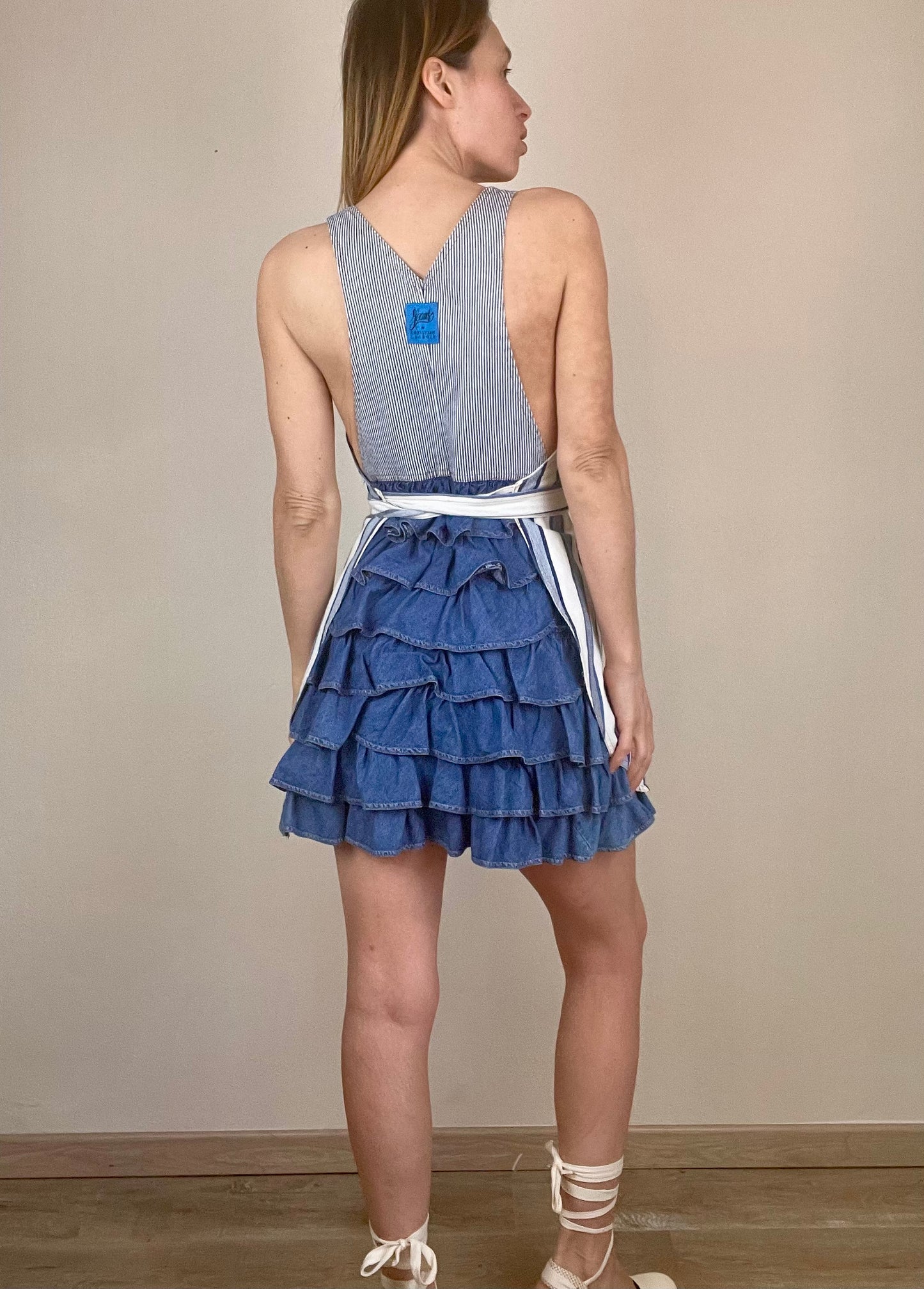 Christian Lacroix apron overall mini dress
