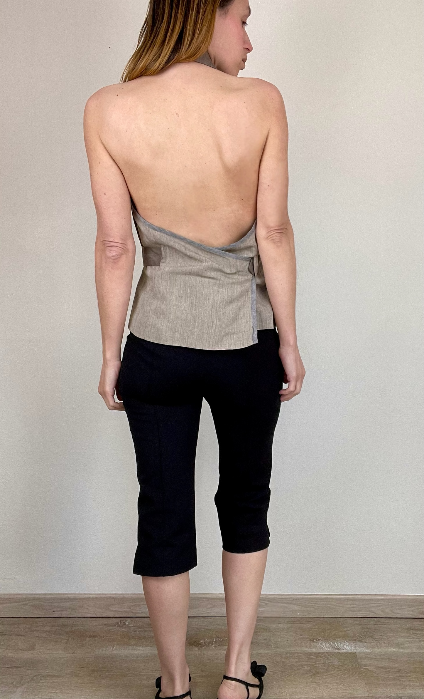 Dries Van Noten open back wrap vest top
