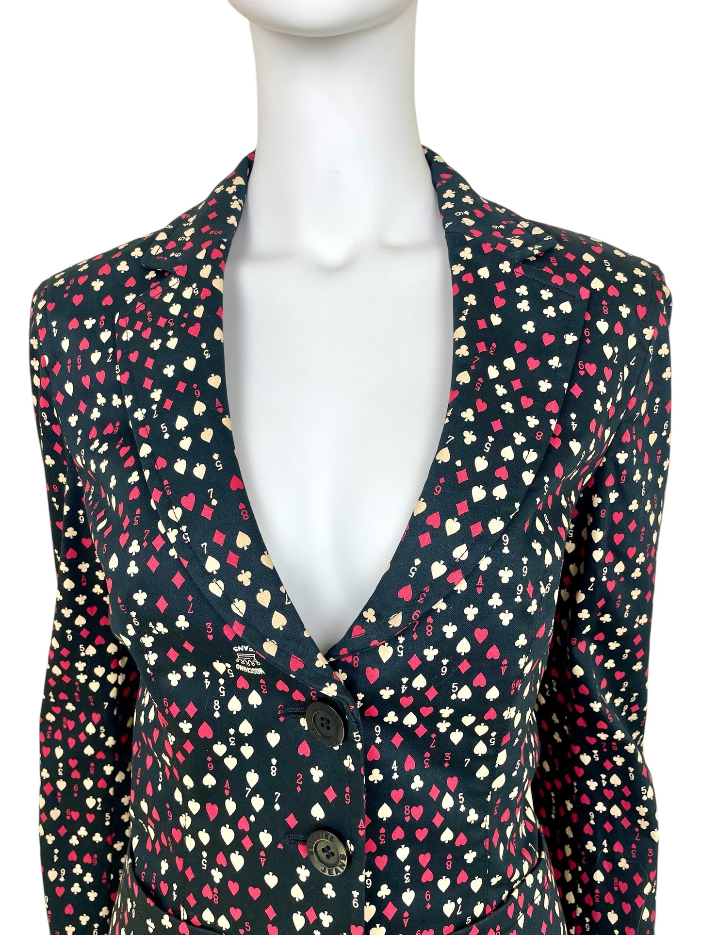 Moschino Jeans deadstock playing cards blazer jacket