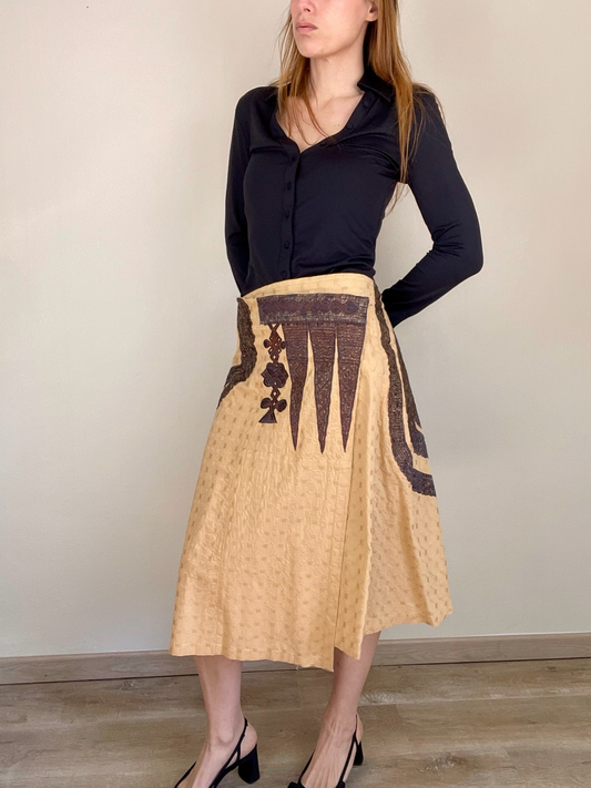 Dries Van Noten Spring Summer 2003 wrap asymmetrical skirt