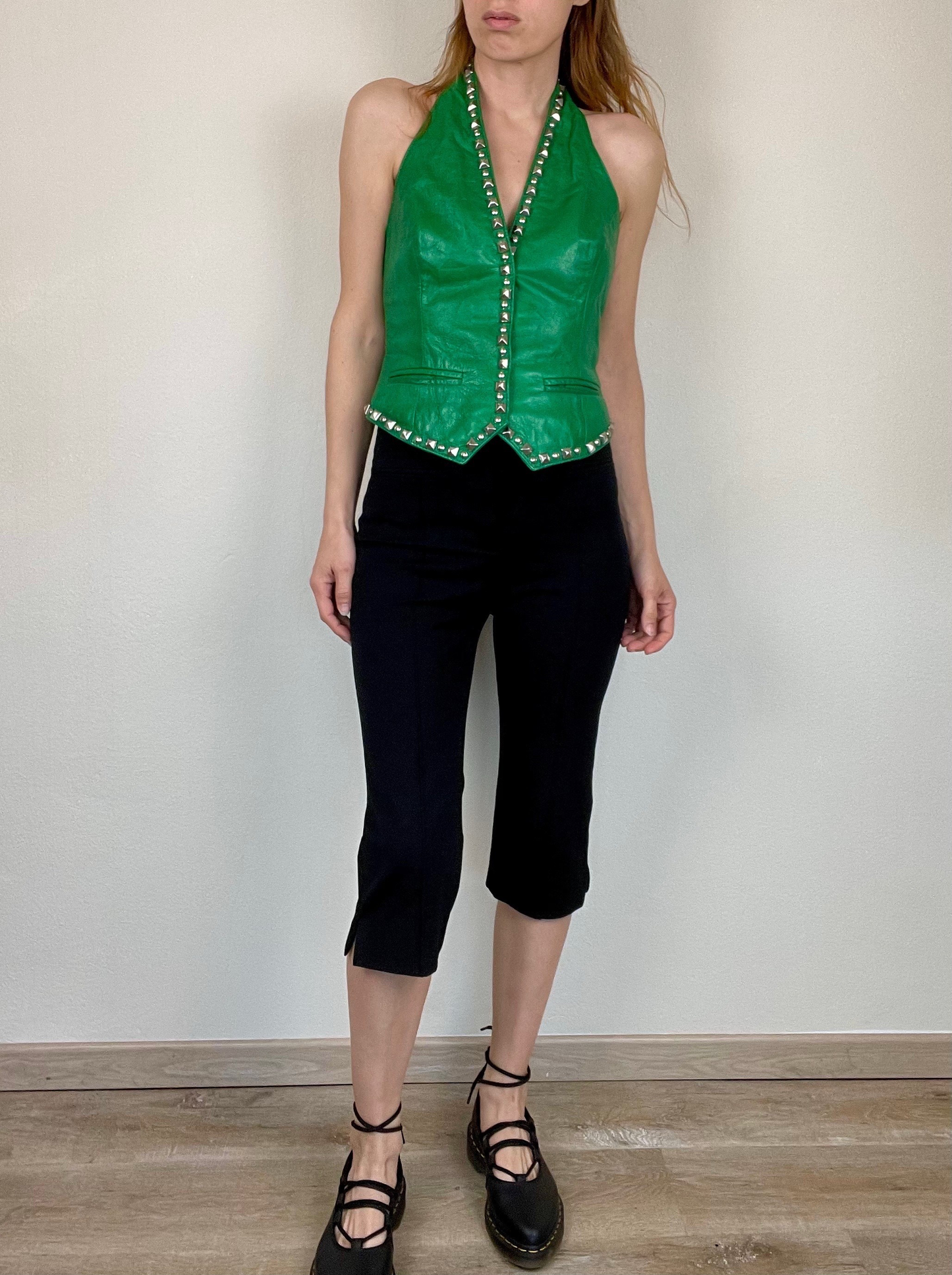Moschino Cheap and Chic leather studded bustier corset vest
