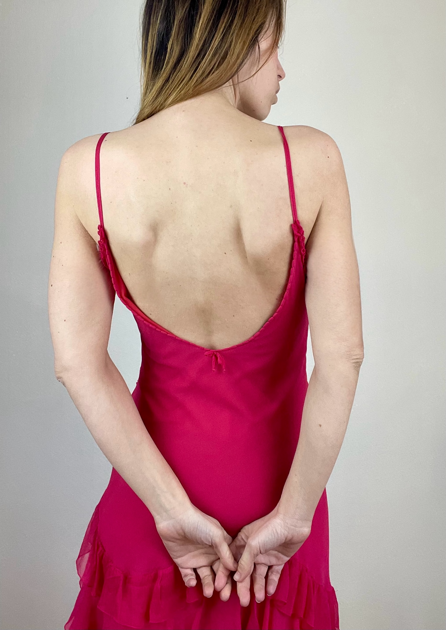 Gianfranco Ferré hot pink silk dress
