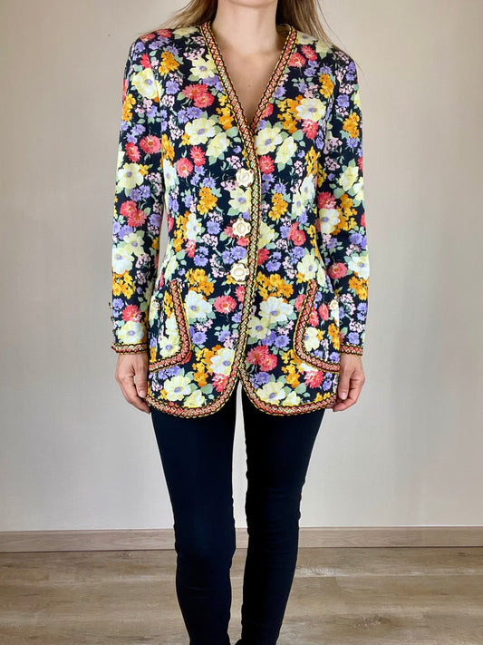 Moschino Couture Spring Summer 1993 multicolour floral blazer jacket