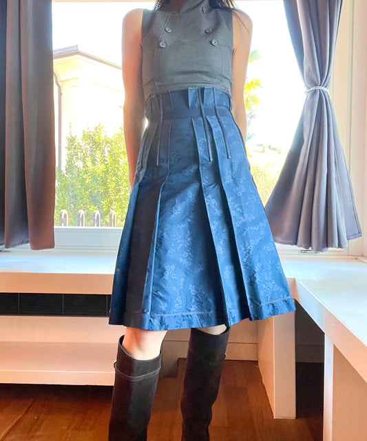 Prada silk jacquard corset skirt