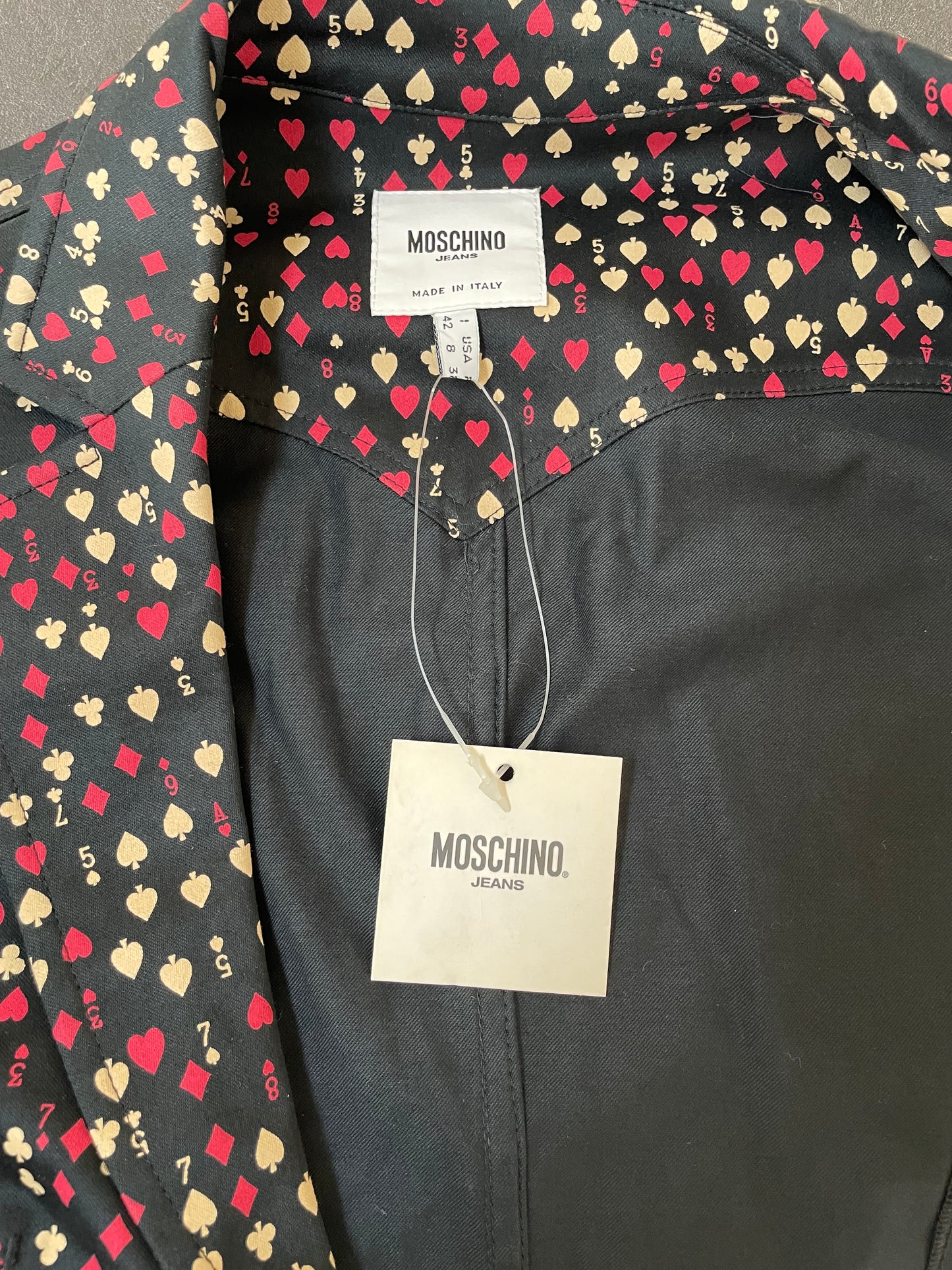 Moschino Jeans deadstock playing cards blazer jacket