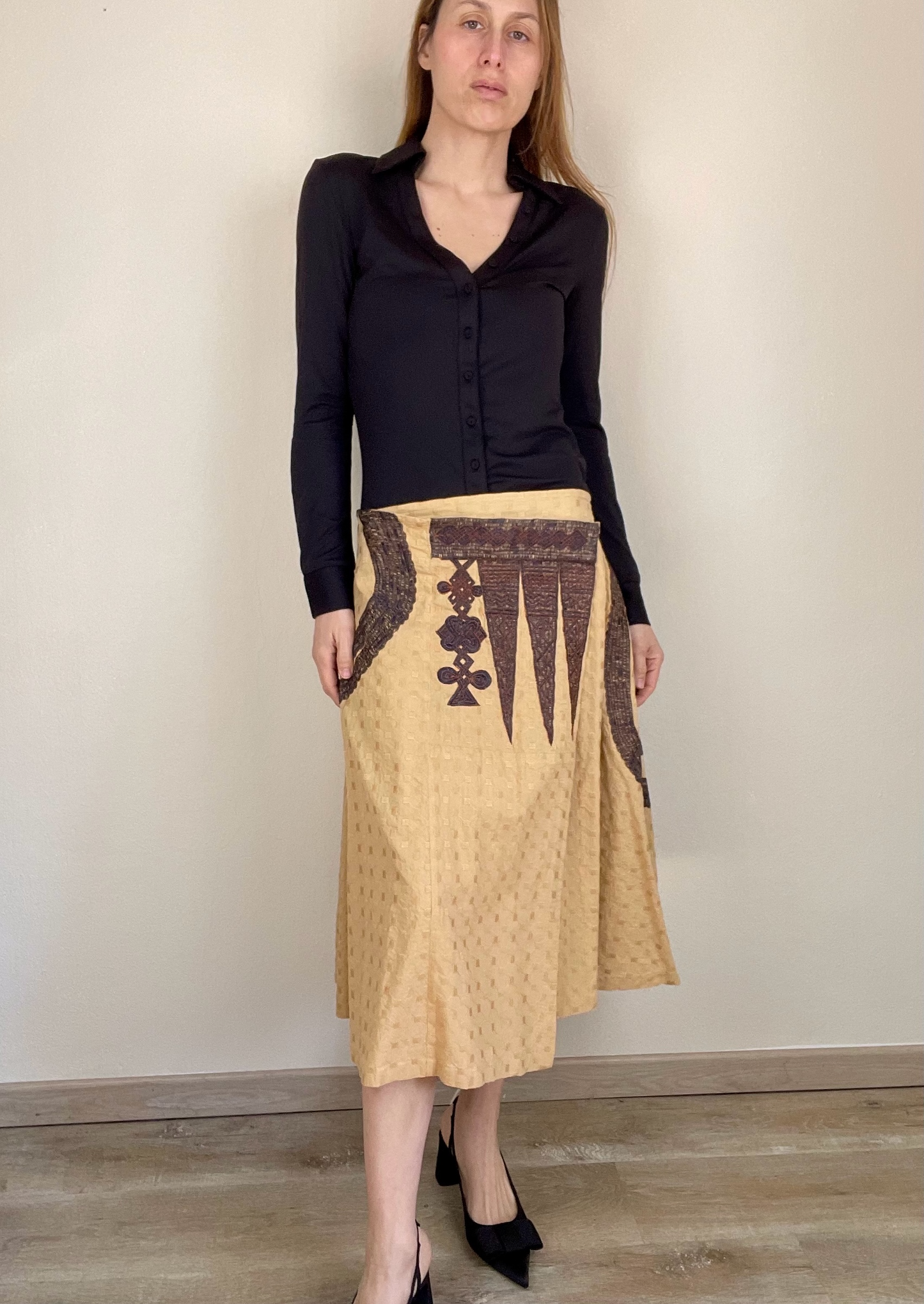 Dries Van Noten Spring Summer 2003 wrap asymmetrical skirt