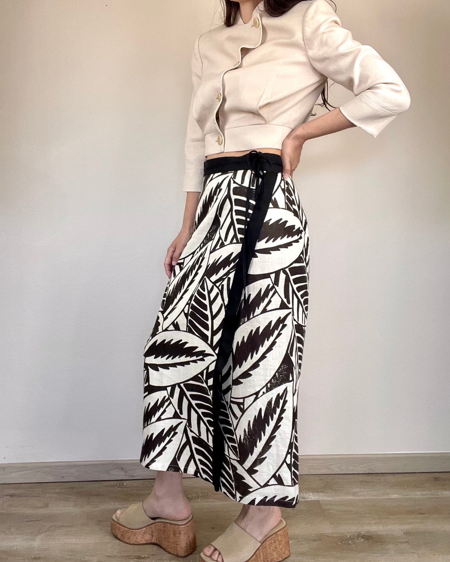 Max Mara linen wrap long skirt