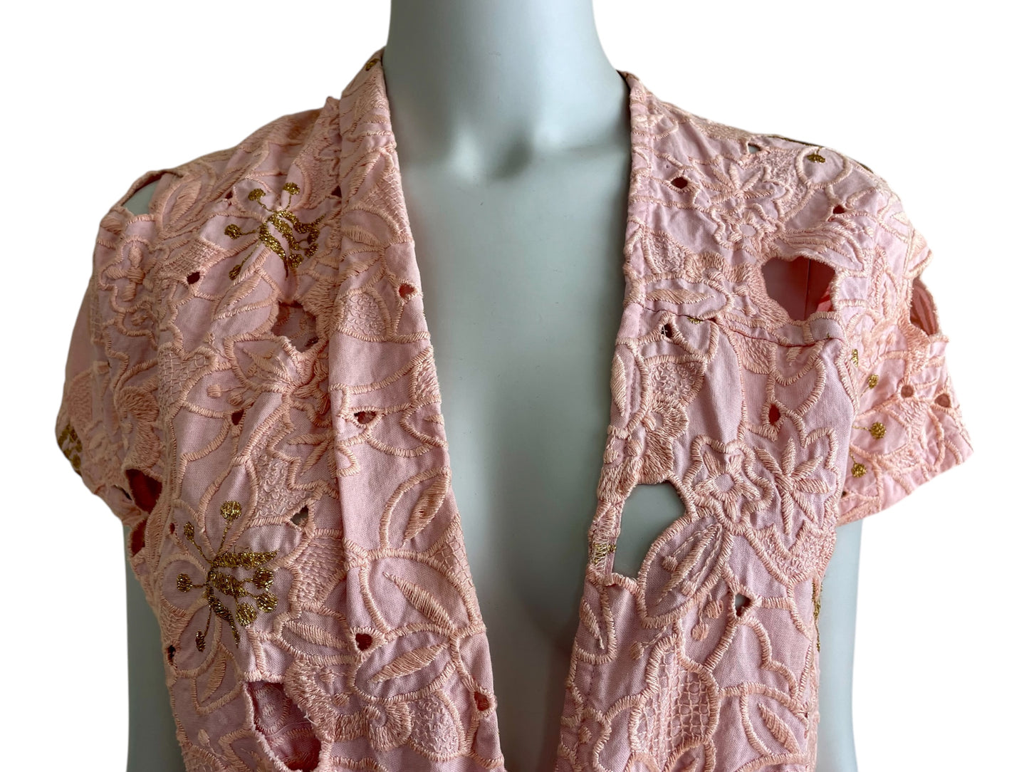 Dries Van Noten Spring Summer 2003 embroidered cut out wrap top
