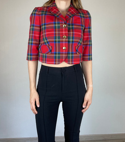 Moschino Cheap and Chic Pre-fall 2012 plaid cropped jacket