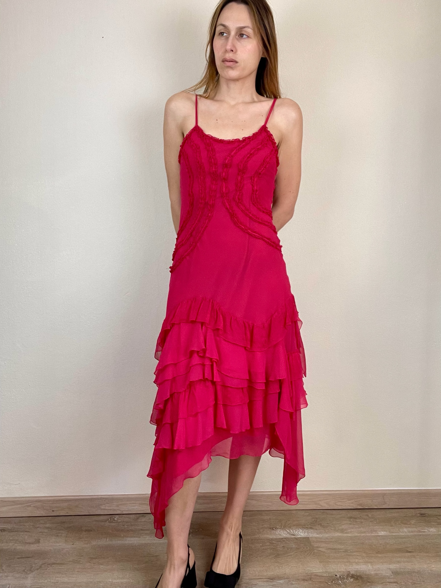 Gianfranco Ferré hot pink silk dress