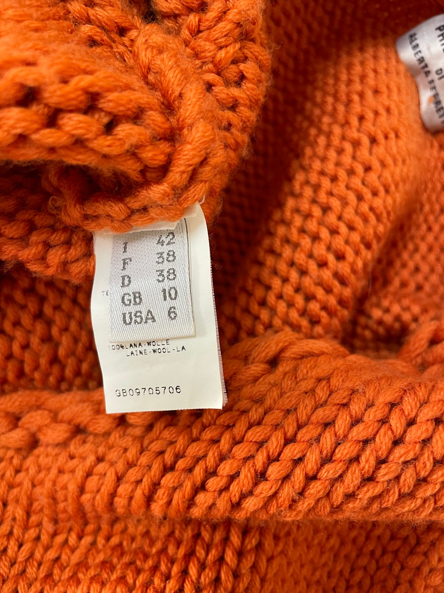 Alberta Ferretti Philosophy orange wool knitted sweater