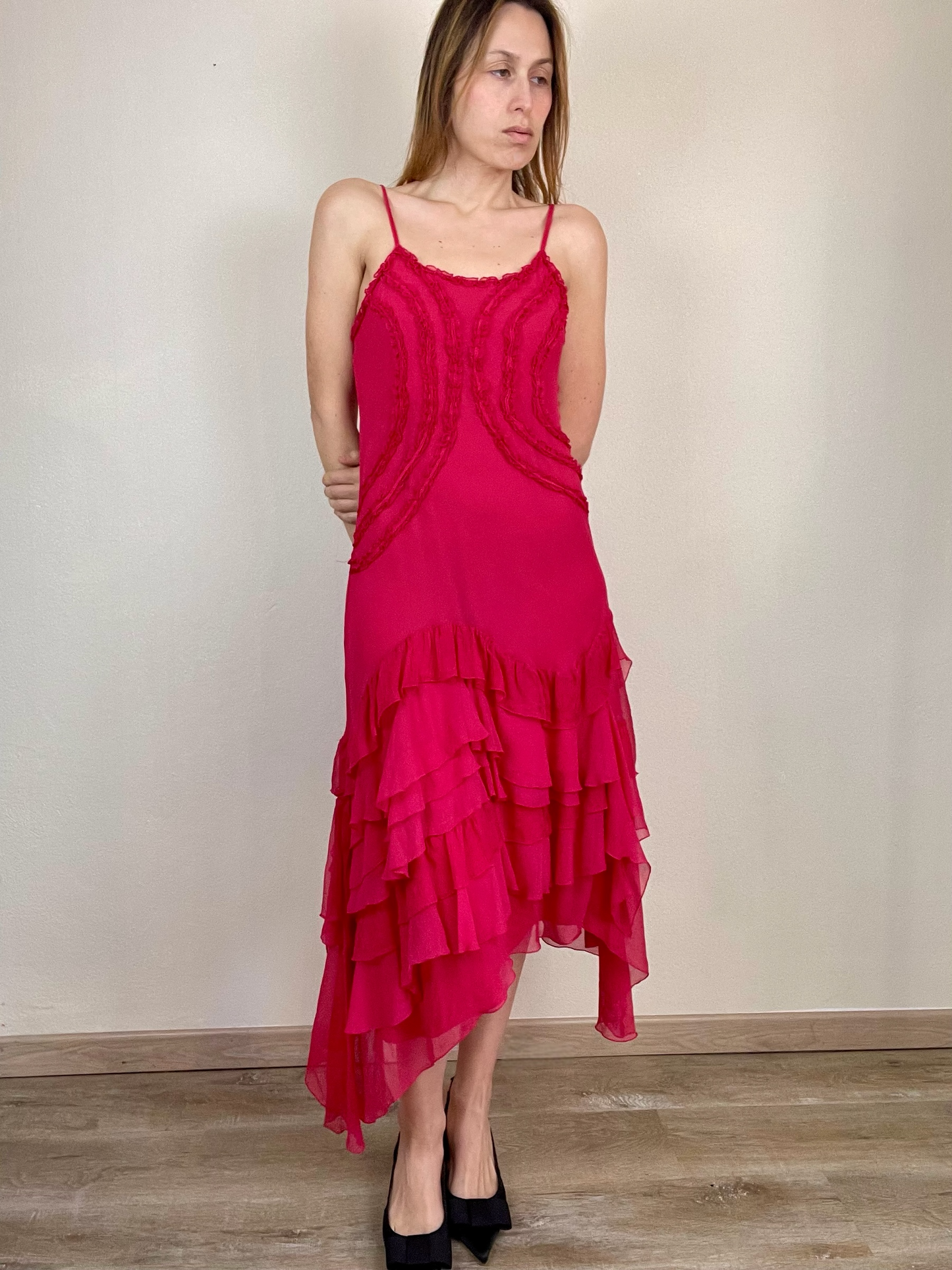 Gianfranco Ferré hot pink silk dress