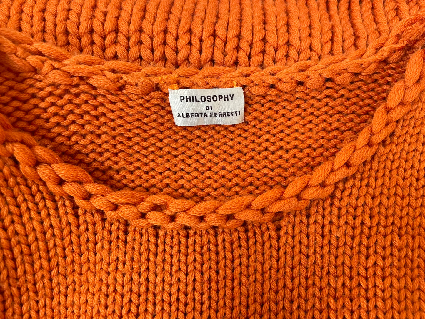 Alberta Ferretti Philosophy orange wool knitted sweater