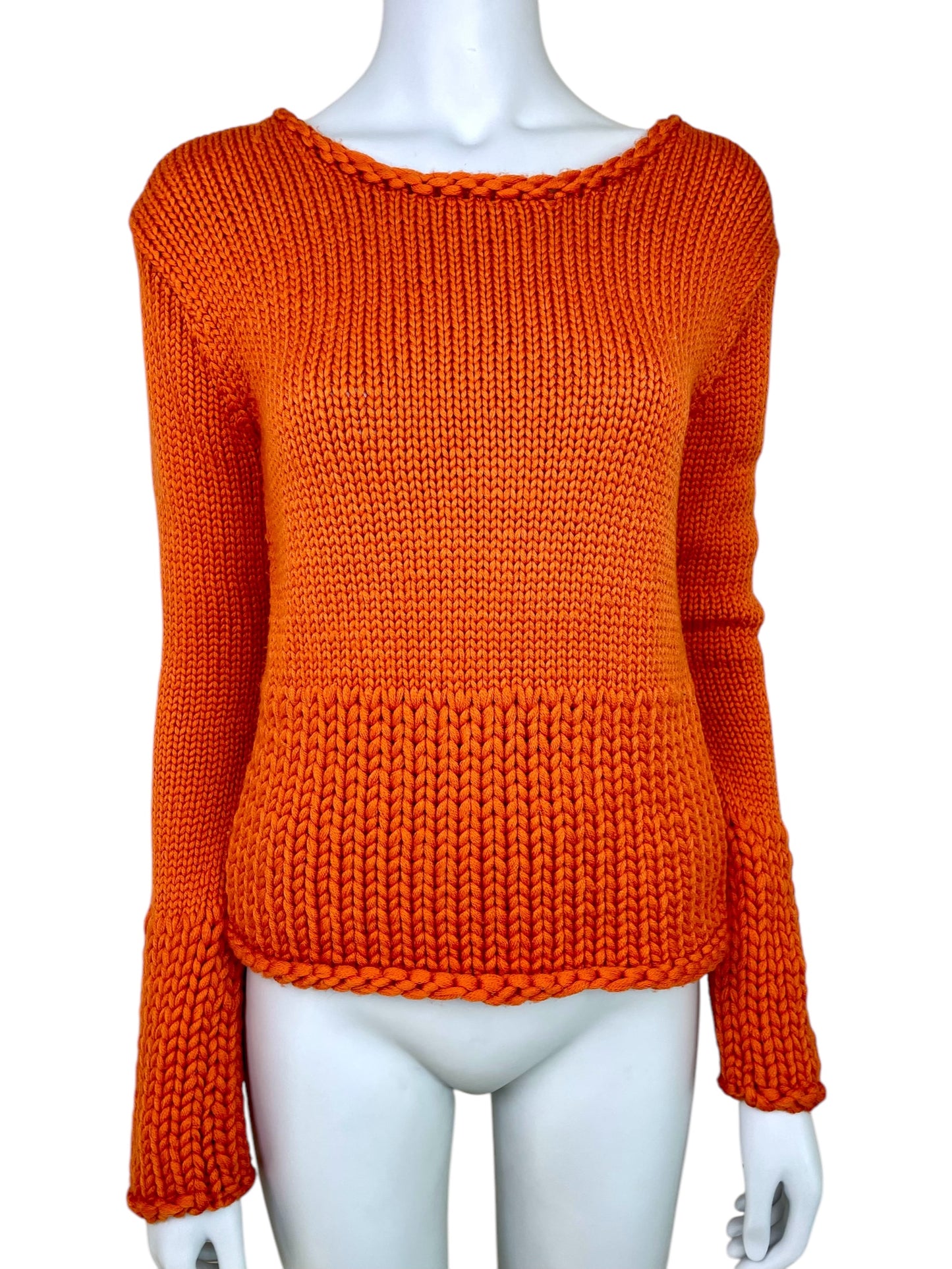 Alberta Ferretti Philosophy orange wool knitted sweater