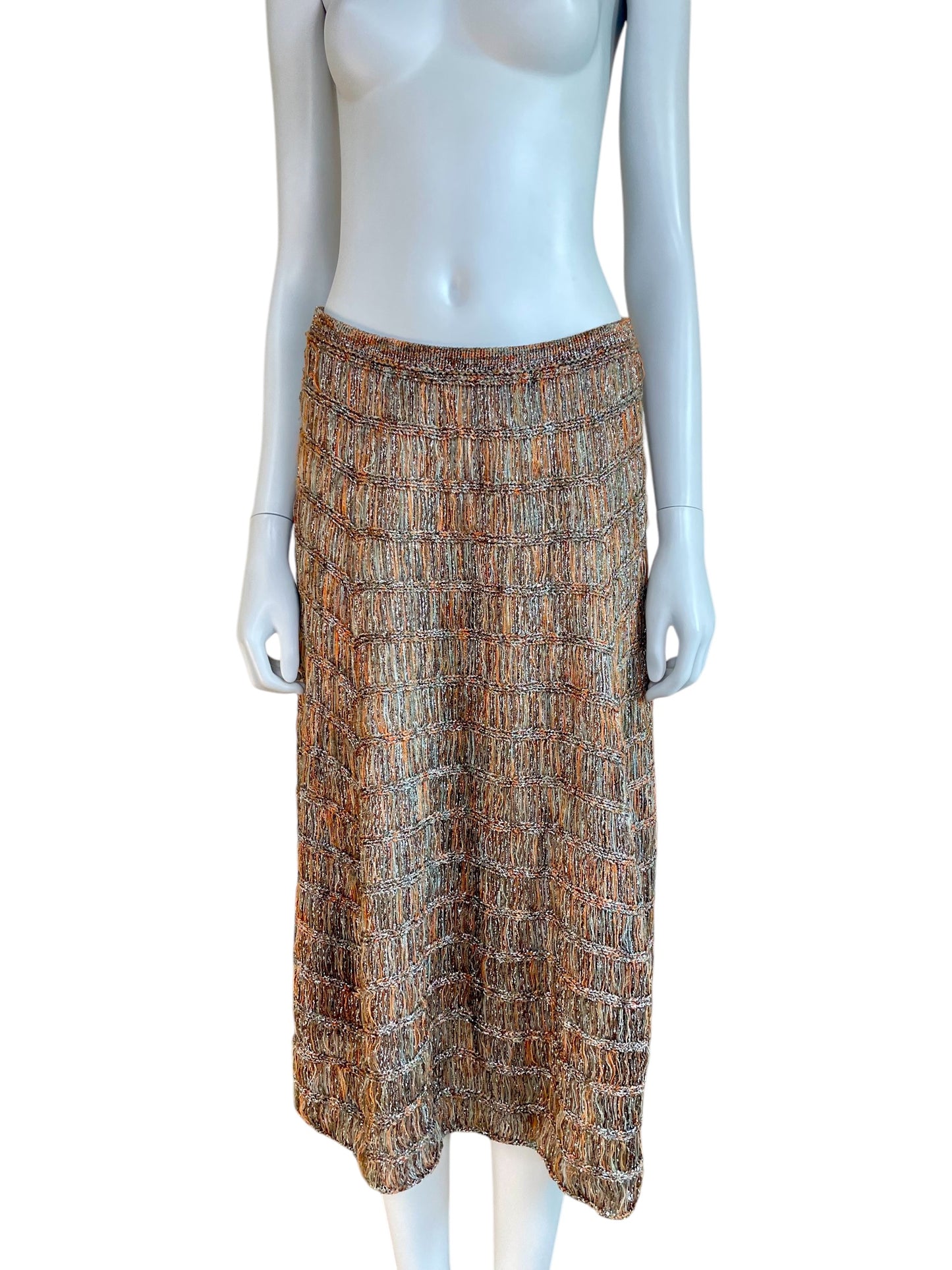 Mary Farrin lurex knitted skirt set