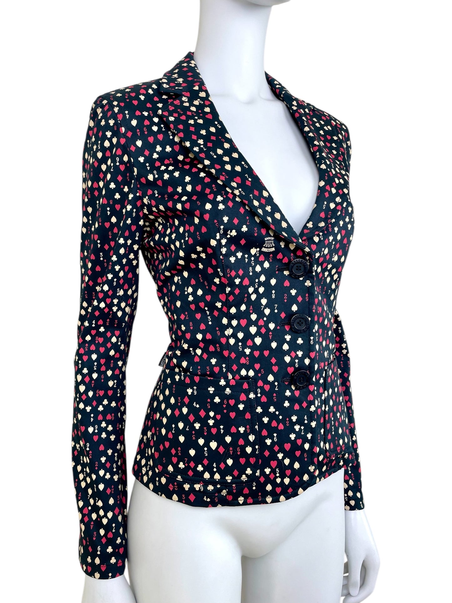 Moschino Jeans deadstock playing cards blazer jacket