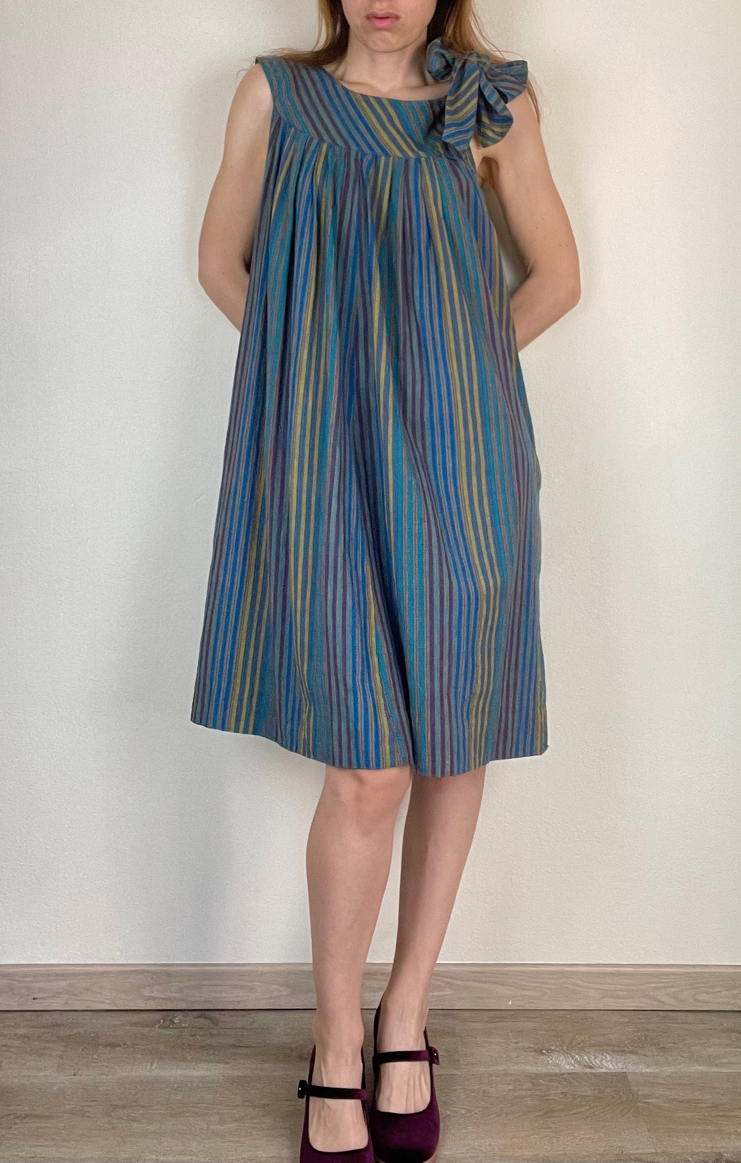 Lanvin multicolor striped cotton tent dress