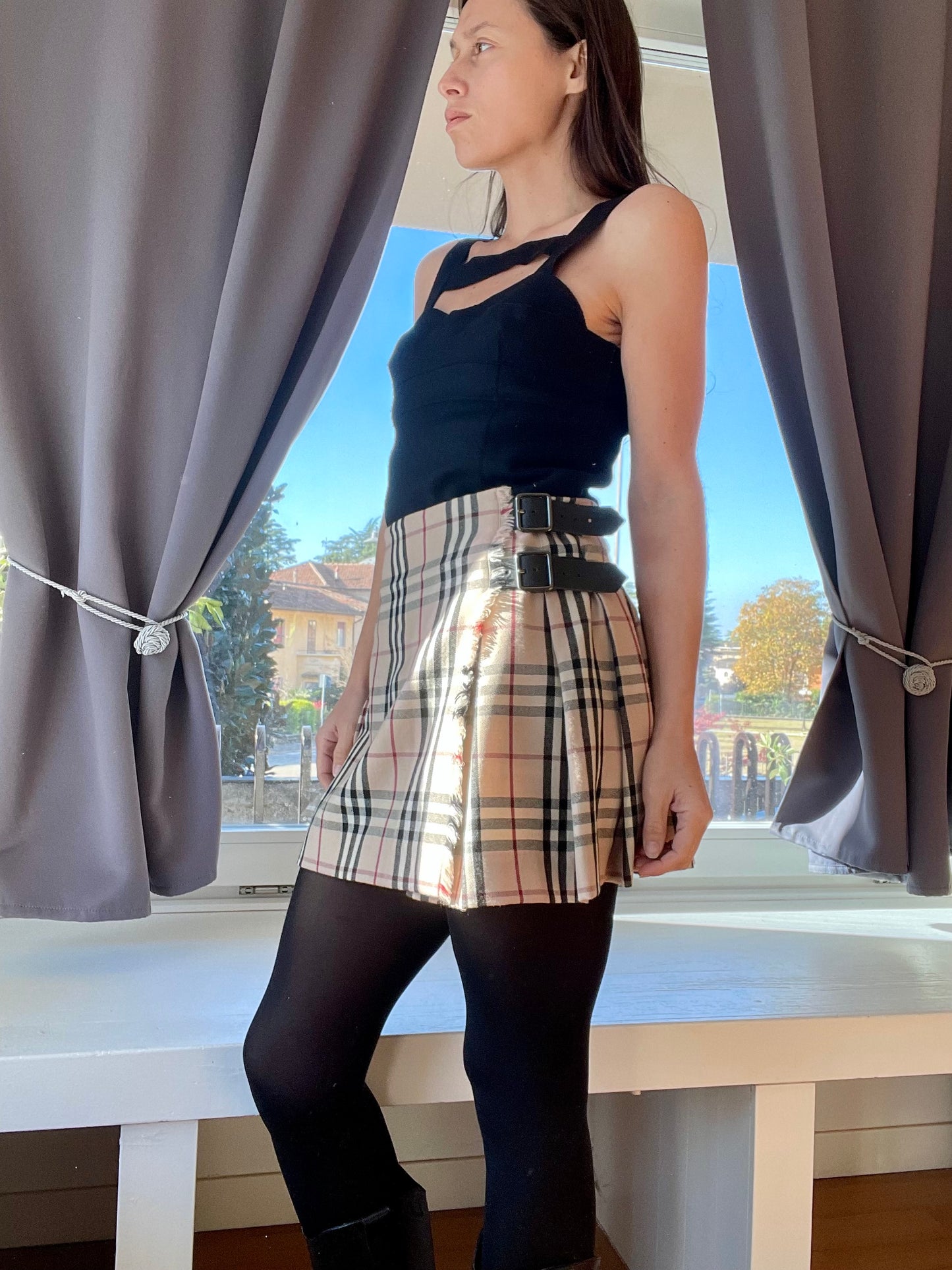 Burberry nova check mini skirt