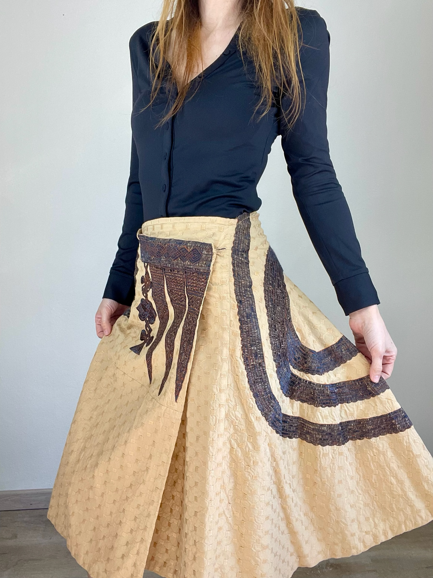 Dries Van Noten Spring Summer 2003 wrap asymmetrical skirt