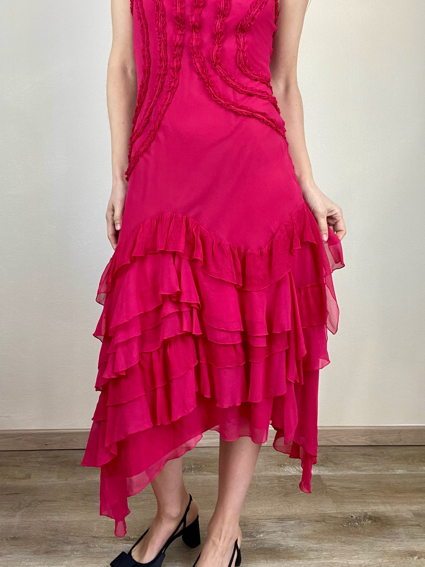Gianfranco Ferré hot pink silk dress