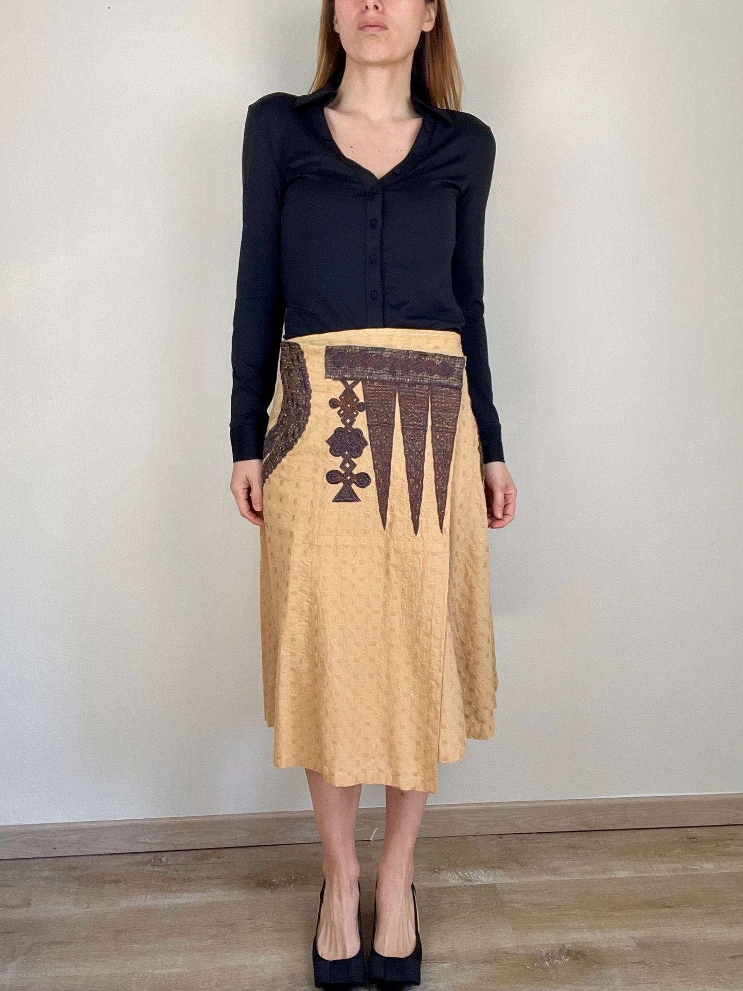 Dries Van Noten Spring Summer 2003 wrap asymmetrical skirt