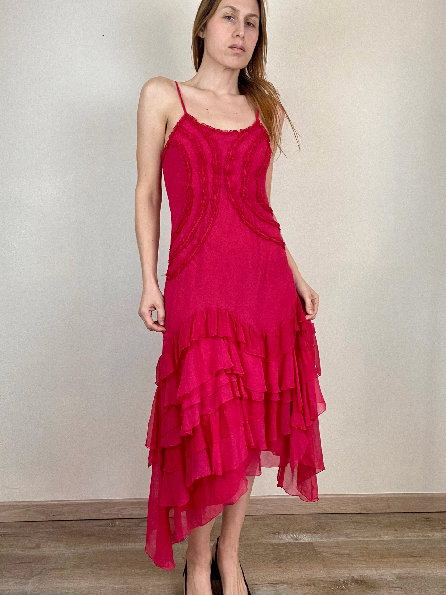 Gianfranco Ferré hot pink silk dress