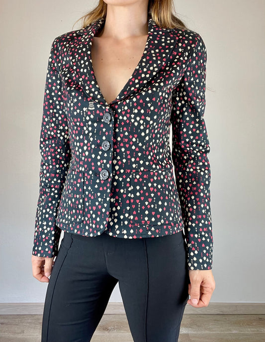 Moschino Jeans deadstock playing cards blazer jacket
