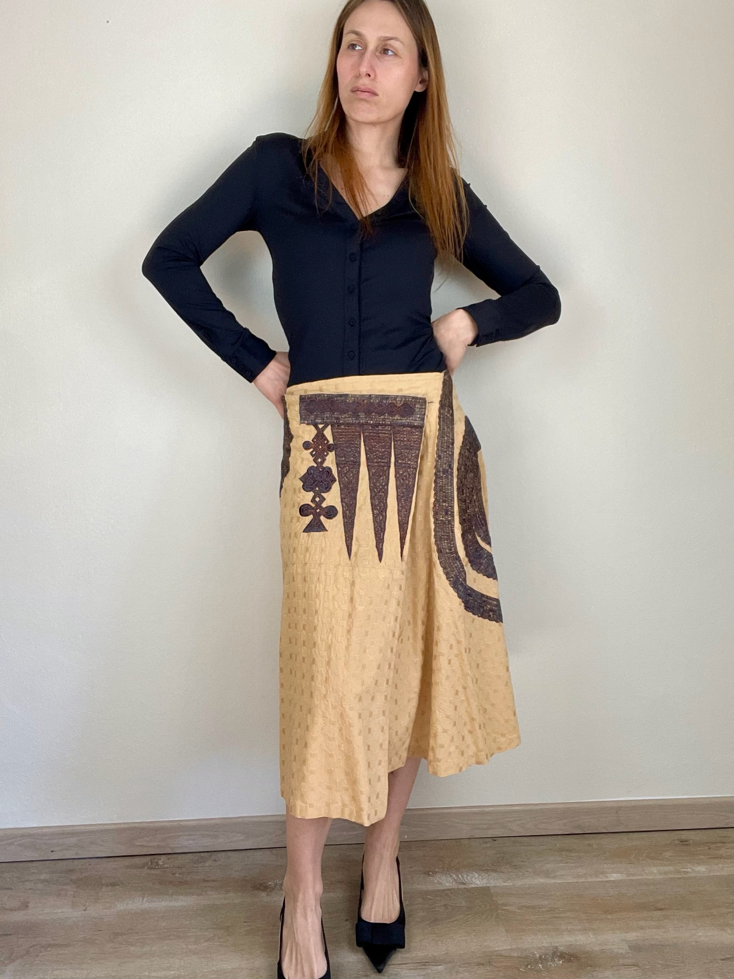 Dries Van Noten Spring Summer 2003 wrap asymmetrical skirt