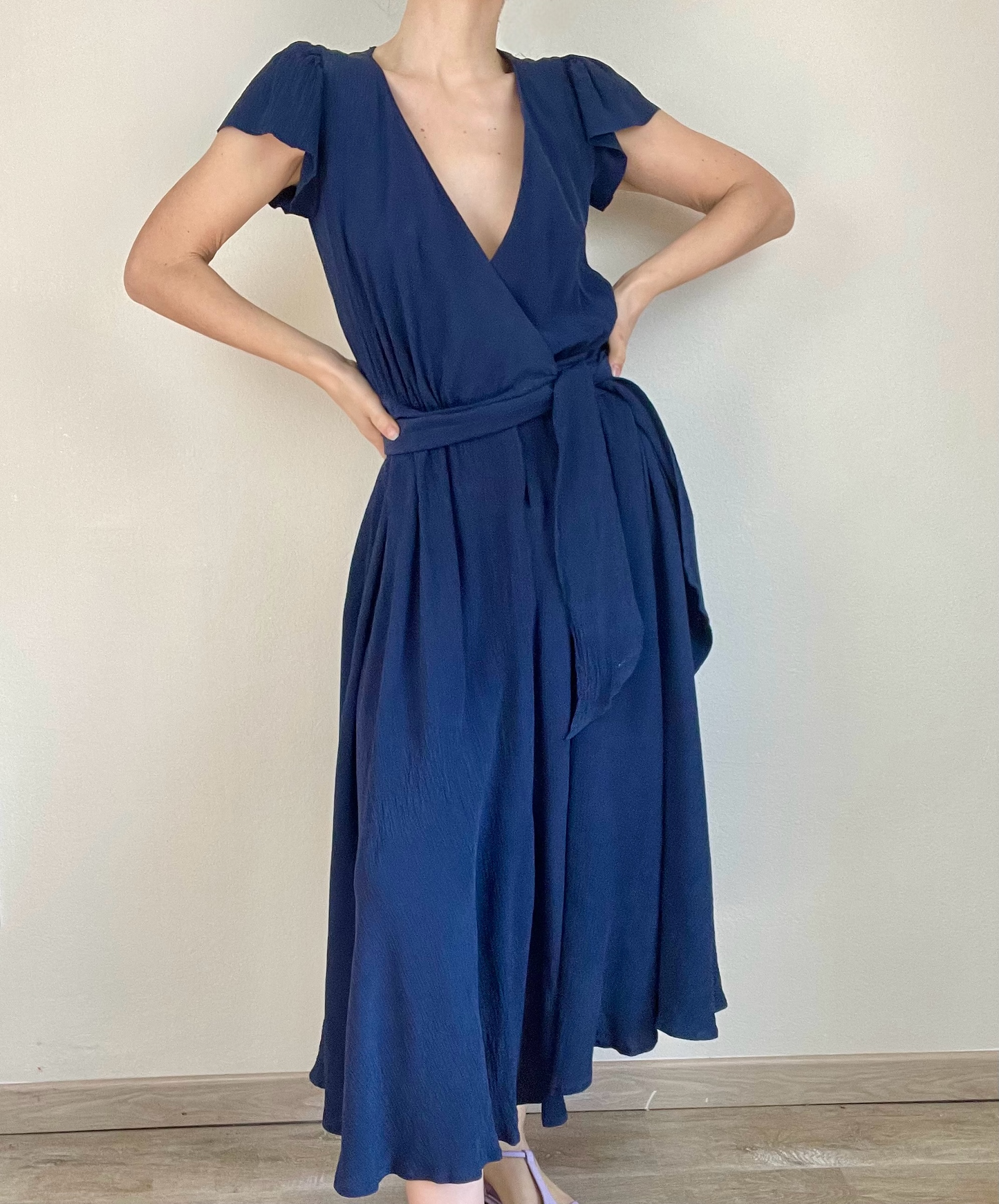 Moschino Spring Summer 1987 blue silk dress