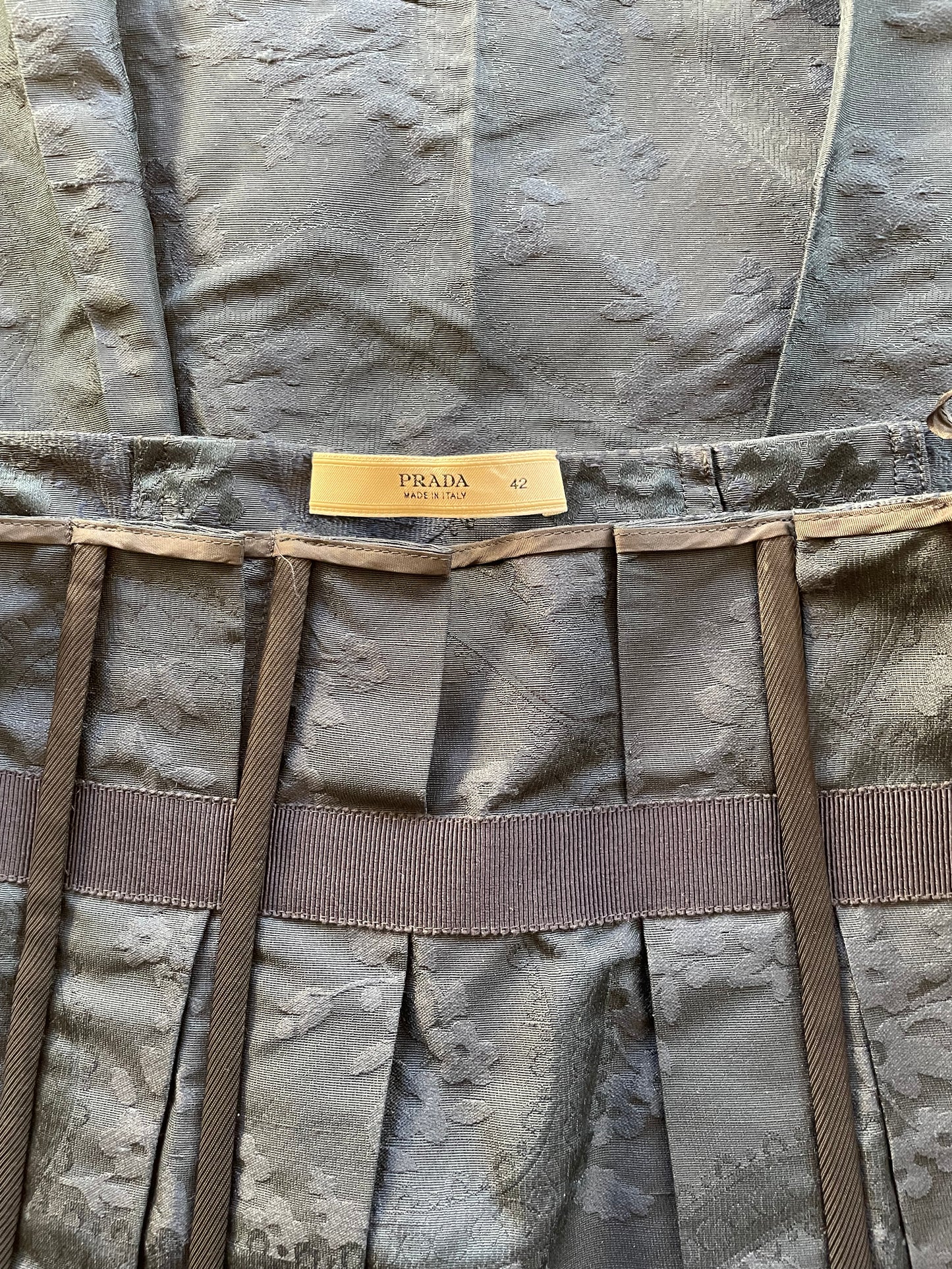 Prada silk jacquard corset skirt