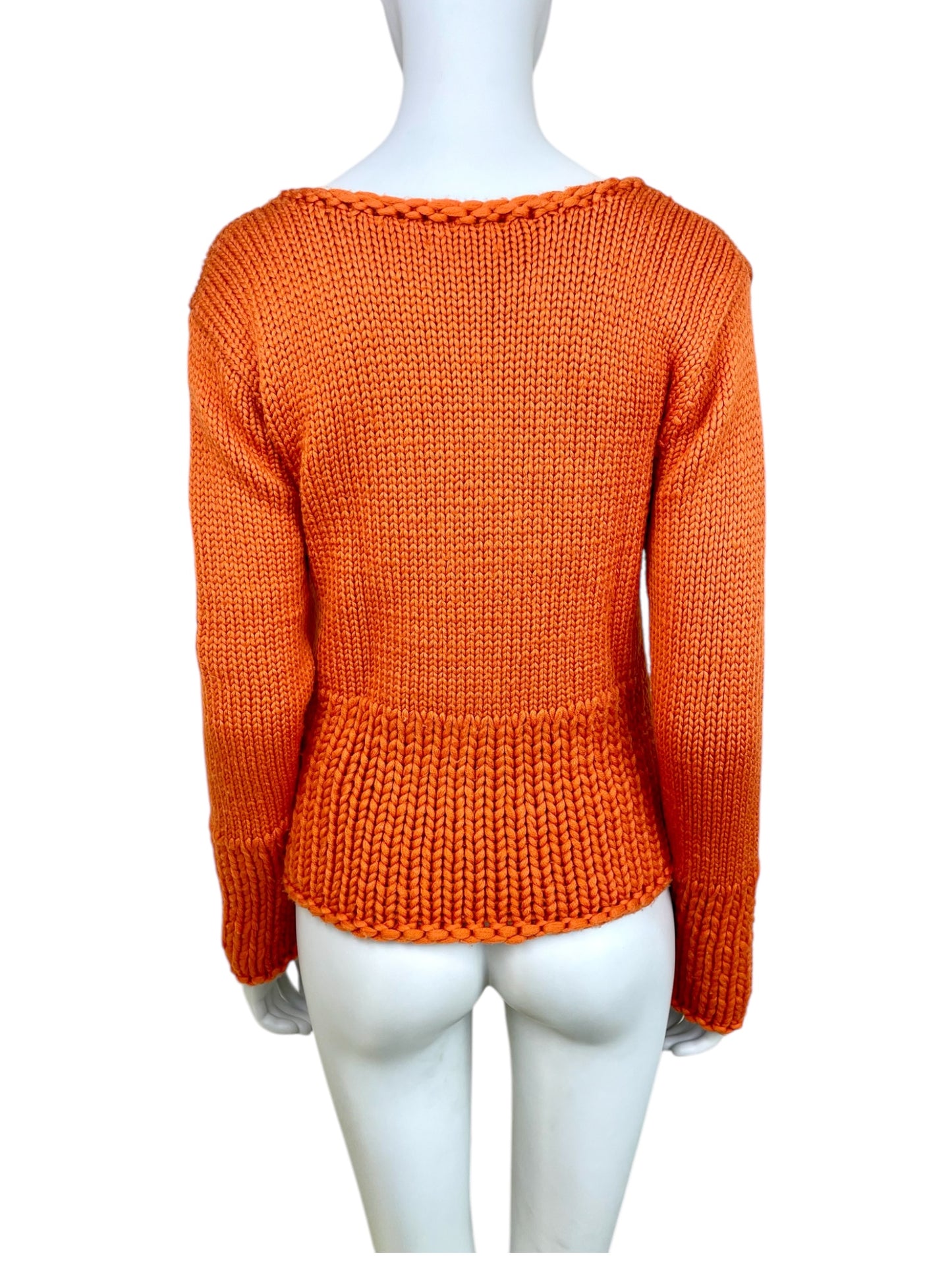 Alberta Ferretti Philosophy orange wool knitted sweater