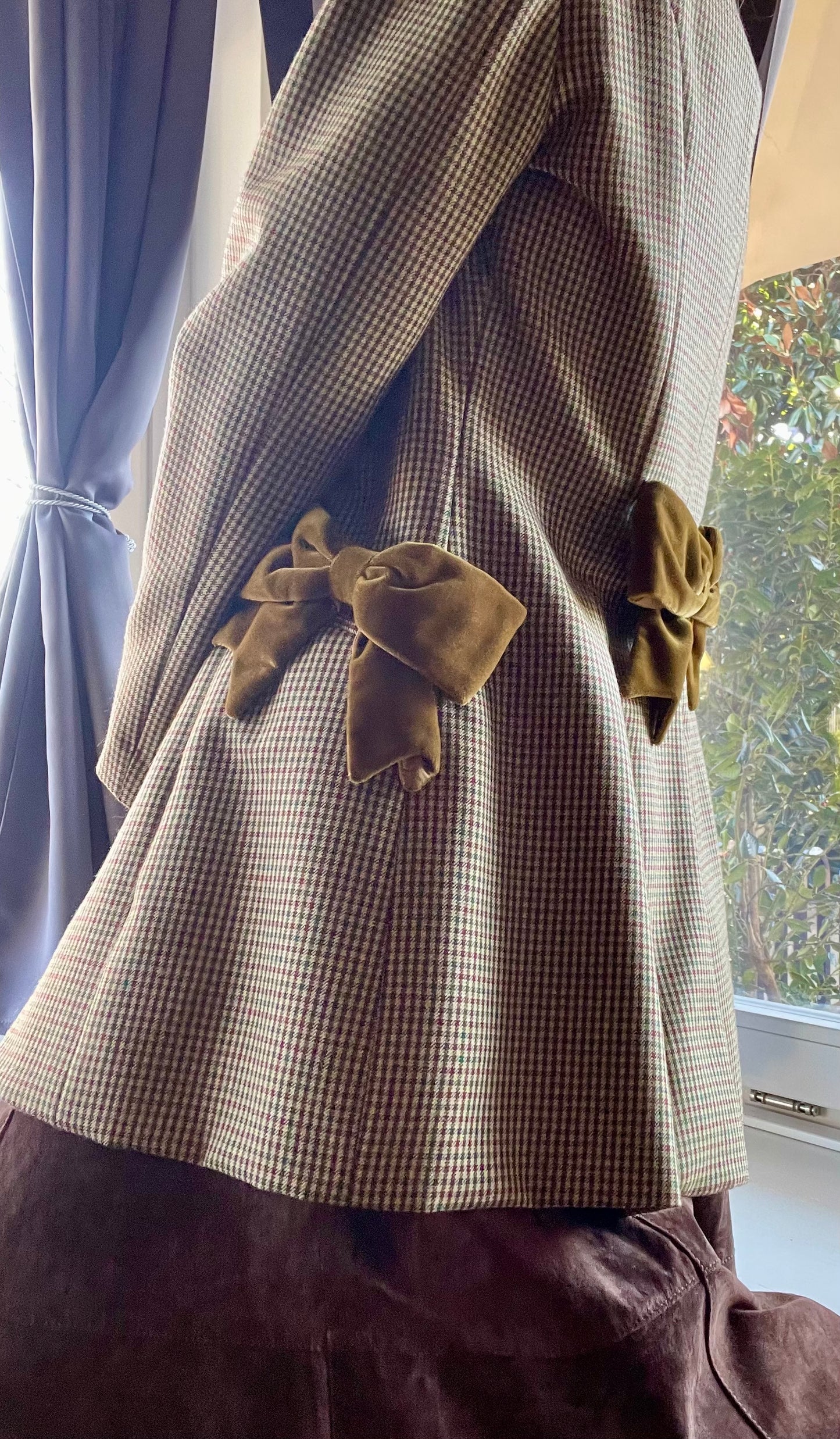 Moschino plaid jacket with bows