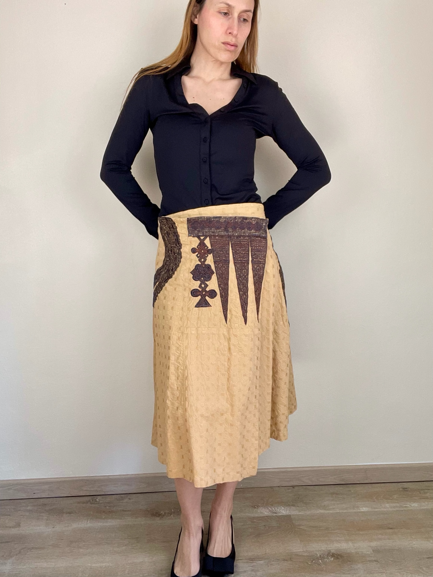 Dries Van Noten Spring Summer 2003 wrap asymmetrical skirt