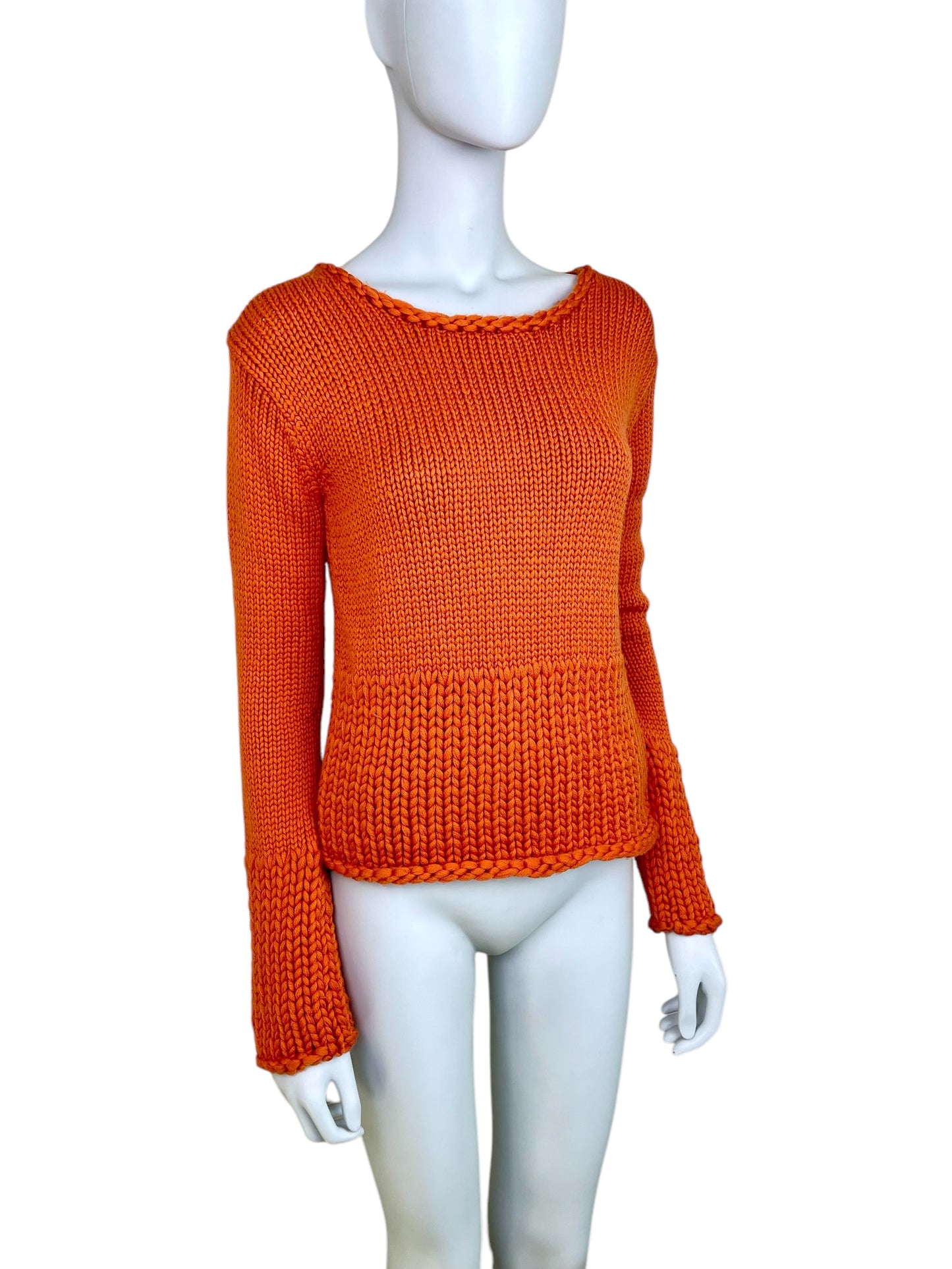 Alberta Ferretti Philosophy orange wool knitted sweater