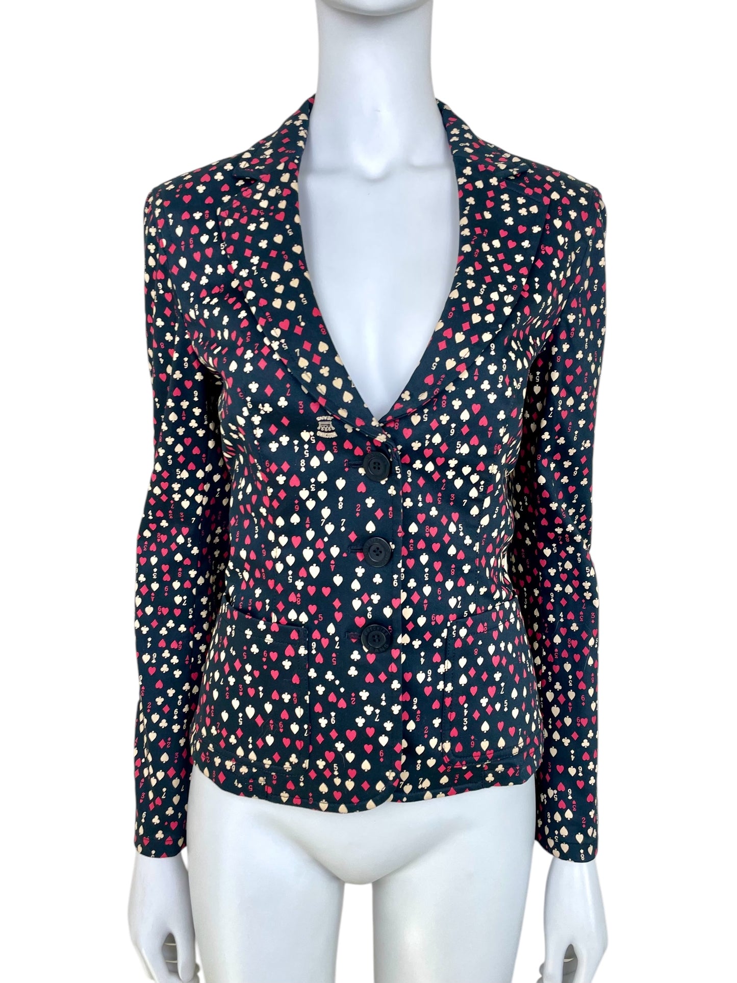 Moschino Jeans deadstock playing cards blazer jacket