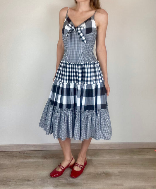 Moschino black and white gingham dress