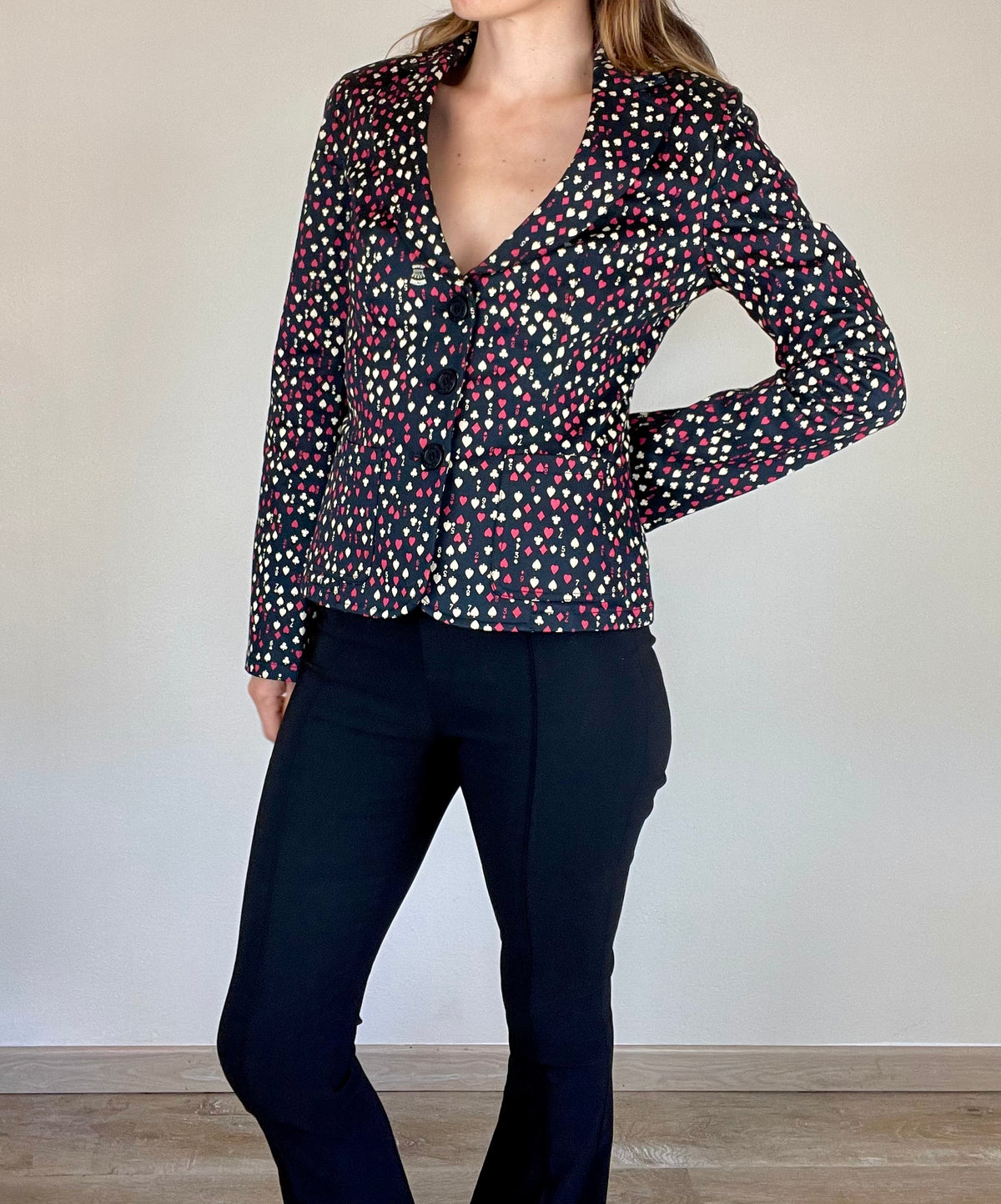 Moschino Jeans deadstock playing cards blazer jacket