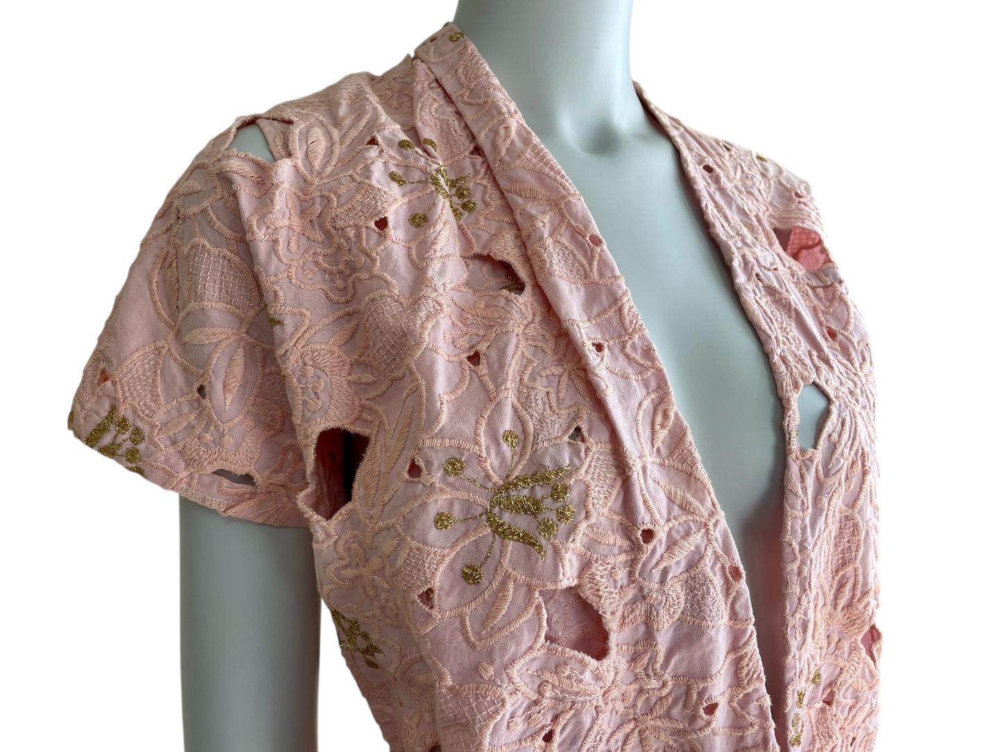 Dries Van Noten Spring Summer 2003 embroidered cut out wrap top