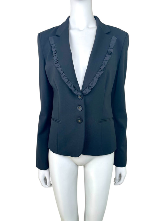 Moschino Jeans black ruffled collar blazer jacket